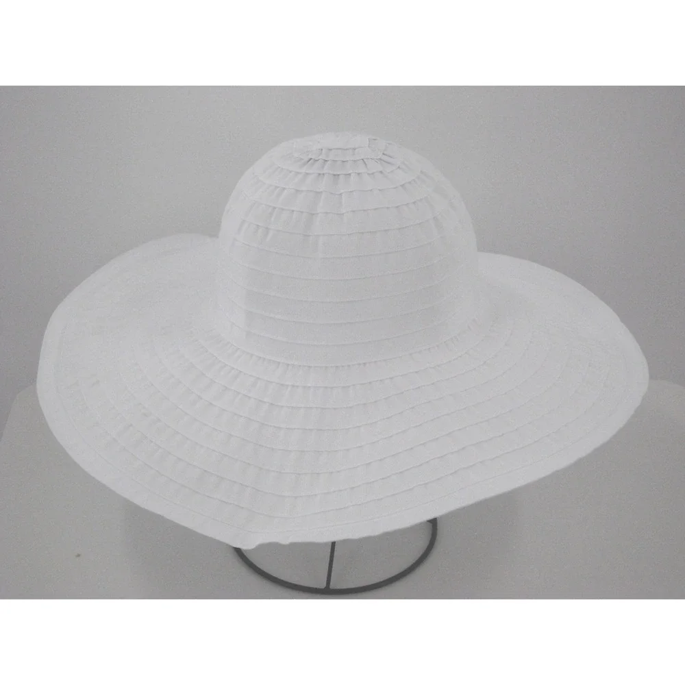NYC Underground Womens White Floppy Sun Hat Wide Brim Beach Summer Travel OS